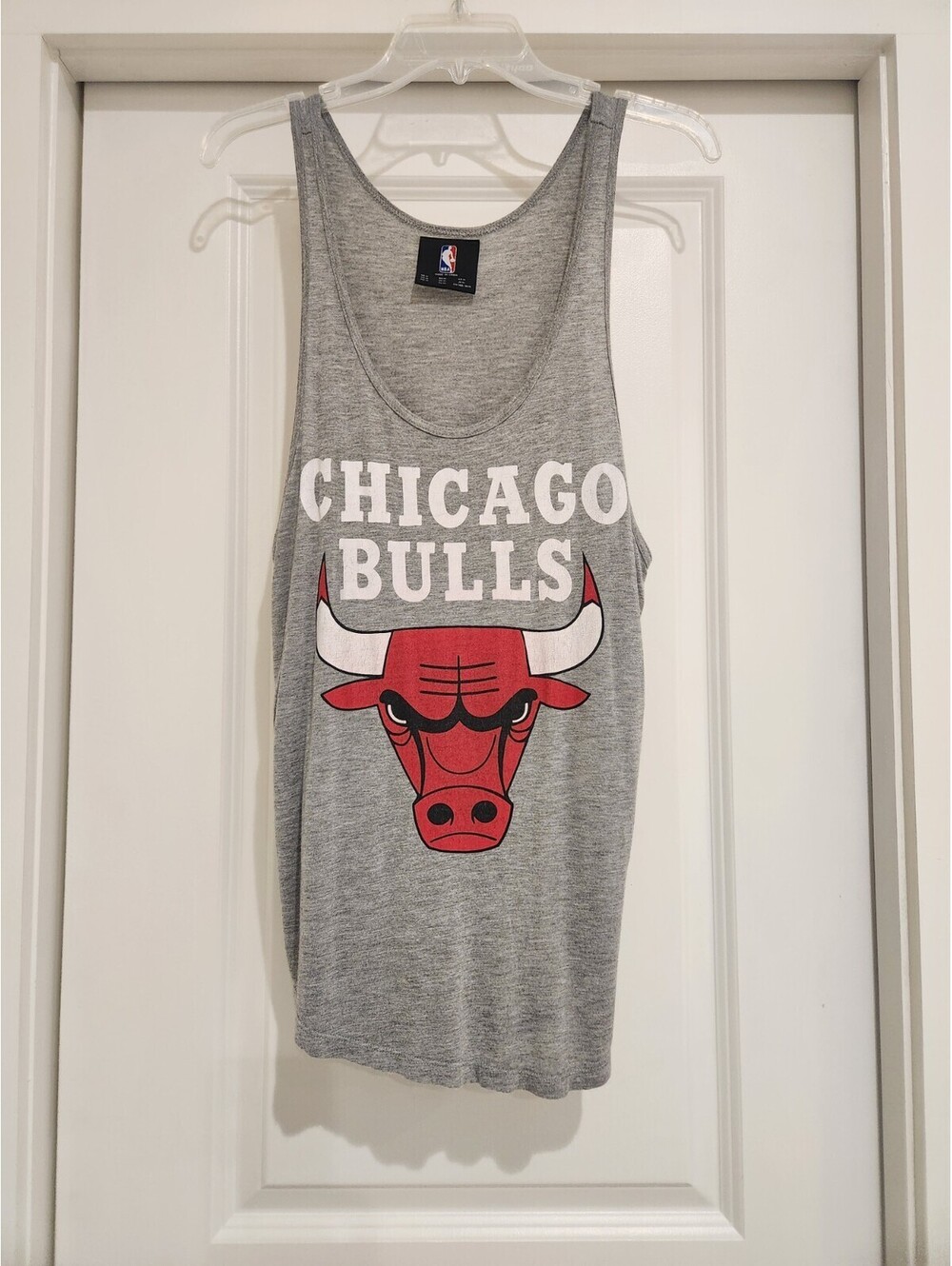Vintage NBA Chicago Bulls Gray Muscle Tank Top Shirt Size M